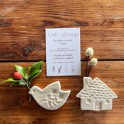 little offering house & bird magnet vase